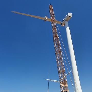 Rafale Energy technicians performing decommissioning on wind turbines in Italy — multi-site operation
